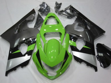 Verde & Plata 2004-2005 Suzuki GSXR 600-750 Carenados Moto