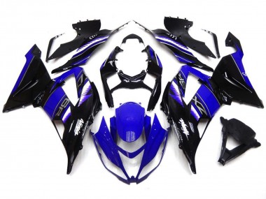 Vibrante Azul Profundo & Negro 2013-2018 Kawasaki ZX6R Carenados Moto